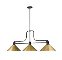 Three Light Billiard by Z-Lite - Melange Collection, Matte Black Finish - 725-3MB-RB15