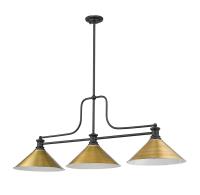 Three Light Billiard by Z-Lite - Melange Collection, Matte Black Finish - 725-3MB-RB15