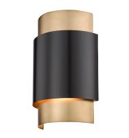 Two Light Wall Sconce by Z-Lite - Harlech Collection, Bronze + Rubbed Brass Finish - 739S-BRZ-RB