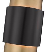 Two Light Wall Sconce by Z-Lite - Harlech Collection, Bronze + Rubbed Brass Finish - 739S-BRZ-RB