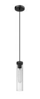 One Light Pendant by Z-Lite - Beau Collection, Matte Black Finish - 740P-MB
