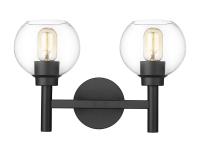 Two Light Vanity by Z-Lite - Sutton Collection, Matte Black Finish - 7502-2V-MB