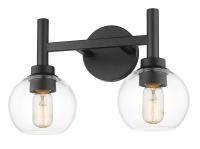 Two Light Vanity by Z-Lite - Sutton Collection, Matte Black Finish - 7502-2V-MB