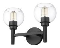 Two Light Vanity by Z-Lite - Sutton Collection, Matte Black Finish - 7502-2V-MB