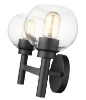 Two Light Vanity by Z-Lite - Sutton Collection, Matte Black Finish - 7502-2V-MB