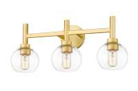 Three Light Vanity by Z-Lite - Sutton Collection, Brushed Gold Finish - 7502-3V-BG