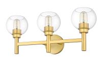 Three Light Vanity by Z-Lite - Sutton Collection, Brushed Gold Finish - 7502-3V-BG