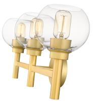 Three Light Vanity by Z-Lite - Sutton Collection, Brushed Gold Finish - 7502-3V-BG