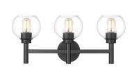 Three Light Vanity by Z-Lite - Sutton Collection, Matte Black Finish - 7502-3V-MB