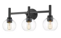 Three Light Vanity by Z-Lite - Sutton Collection, Matte Black Finish - 7502-3V-MB