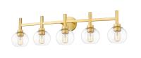 Five Light Vanity by Z-Lite - Sutton Collection, Brushed Gold Finish - 7502-5V-BG