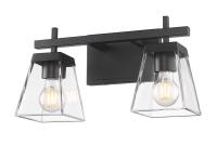 Two Light Vanity by Z-Lite - Lauren Collection, Matte Black Finish - 819-2V-MB