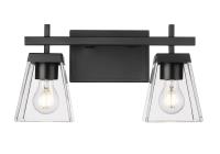 Two Light Vanity by Z-Lite - Lauren Collection, Matte Black Finish - 819-2V-MB