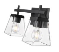 Two Light Vanity by Z-Lite - Lauren Collection, Matte Black Finish - 819-2V-MB