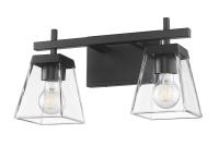 Two Light Vanity by Z-Lite - Lauren Collection, Matte Black Finish - 819-2V-MB