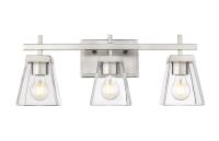 Three Light Vanity by Z-Lite - Lauren Collection, Brushed Nickel Finish - 819-3V-BN