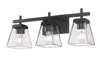Three Light Vanity by Z-Lite - Lauren Collection, Matte Black Finish - 819-3V-MB