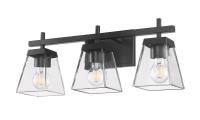 Three Light Vanity by Z-Lite - Lauren Collection, Matte Black Finish - 819-3V-MB