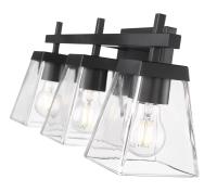 Three Light Vanity by Z-Lite - Lauren Collection, Matte Black Finish - 819-3V-MB