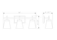 Three Light Vanity by Z-Lite - Lauren Collection, Matte Black Finish - 819-3V-MB