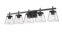Five Light Vanity by Z-Lite - Lauren Collection, Matte Black Finish - 819-5V-MB
