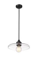 One Light Pendant by Z-Lite - Paloma Collection, Matte Black Finish - 821P14-MB