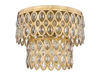 Five Light Flush Mount by Z-Lite - Dealey Collection, Heirloom Brass Finish - 822F15-HB