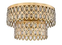 Nine Light Flush Mount by Z-Lite - Dealey Collection, Heirloom Brass Finish - 822F20-HB