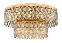 12 Light Flush Mount by Z-Lite - Dealey Collection, Heirloom Brass Finish - 822F24-HB