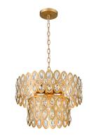 Five Light Pendant by Z-Lite - Dealey Collection, Heirloom Brass Finish - 822P15-HB