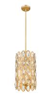 Three Light Pendant by Z-Lite - Dealey Collection, Heirloom Brass Finish - 822P9-HB
