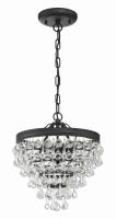 Three Light Mini Chandelier by Crystorama - Calypso Collection, Matte Black Finish - 130-MK