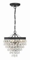 Three Light Mini Chandelier by Crystorama - Calypso Collection, Matte Black Finish - 130-MK