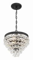 Three Light Mini Chandelier by Crystorama - Calypso Collection, Matte Black Finish - 130-MK
