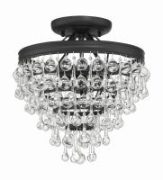 Three Light Semi Flush Mount by Crystorama - Calypso Collection, Matte Black Finish - 130-MK_CEILING