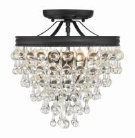 Three Light Semi Flush Mount by Crystorama - Calypso Collection, Matte Black Finish - 130-MK_CEILING