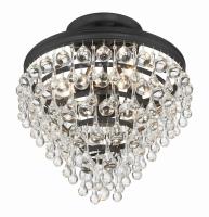 Three Light Semi Flush Mount by Crystorama - Calypso Collection, Matte Black Finish - 130-MK_CEILING