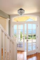 Three Light Semi Flush Mount by Crystorama - Calypso Collection, Matte Black Finish - 130-MK_CEILING