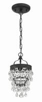 One Light Mini Chandelier by Crystorama - Calypso Collection, Matte Black Finish - 131-MK