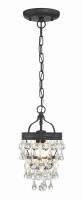 One Light Mini Chandelier by Crystorama - Calypso Collection, Matte Black Finish - 131-MK