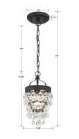 One Light Mini Chandelier by Crystorama - Calypso Collection, Matte Black Finish - 131-MK