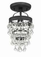 One Light Semi Flush Mount by Crystorama - Calypso Collection, Matte Black Finish - 131-MK_CEILING