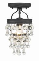 One Light Semi Flush Mount by Crystorama - Calypso Collection, Matte Black Finish - 131-MK_CEILING