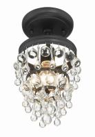 One Light Semi Flush Mount by Crystorama - Calypso Collection, Matte Black Finish - 131-MK_CEILING