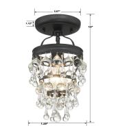 One Light Semi Flush Mount by Crystorama - Calypso Collection, Matte Black Finish - 131-MK_CEILING