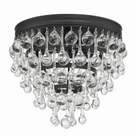 Three Light Flush Mount by Crystorama - Calypso Collection, Matte Black Finish - 135-MK