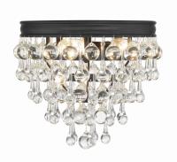 Three Light Flush Mount by Crystorama - Calypso Collection, Matte Black Finish - 135-MK
