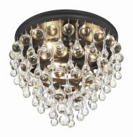 Three Light Flush Mount by Crystorama - Calypso Collection, Matte Black Finish - 135-MK