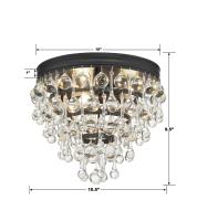 Three Light Flush Mount by Crystorama - Calypso Collection, Matte Black Finish - 135-MK