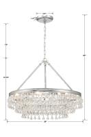 Six Light Chandelier by Crystorama - Calypso Collection, Polished Chrome Finish - 237-CH